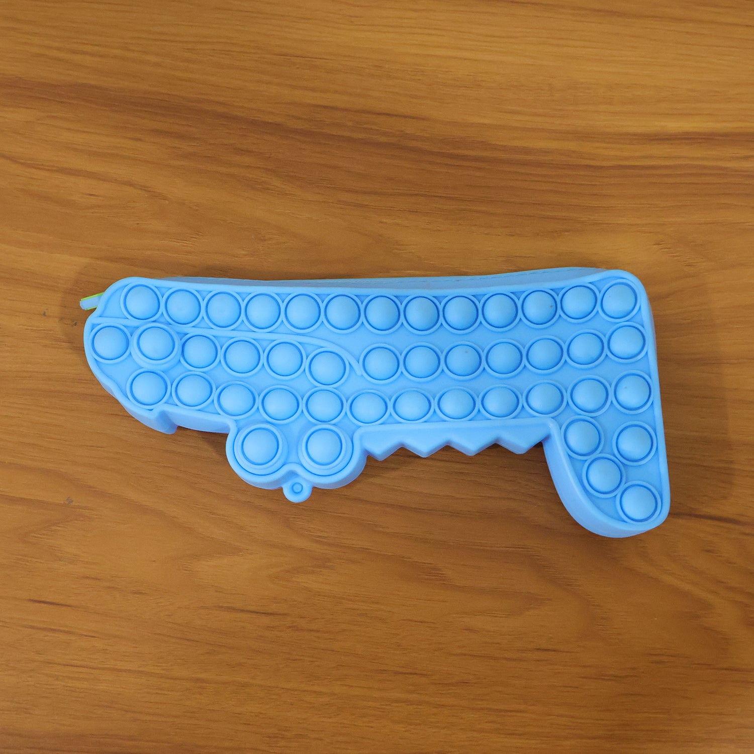 Wukusy cartoon crocodile shape Pop It pencil pouch with colorful silicone bubbles for kids and school supplies.