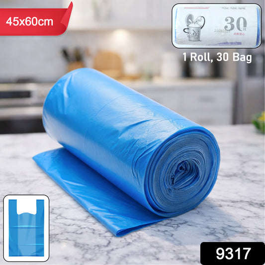 Wukusy heavy strength disposable garbage bags roll with 30 large 45x60 cm bags for durable waste disposal.