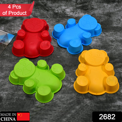 Set of four Wukusy silicone animal cake and soap molds for baking, chocolate, candle making, and crafts.