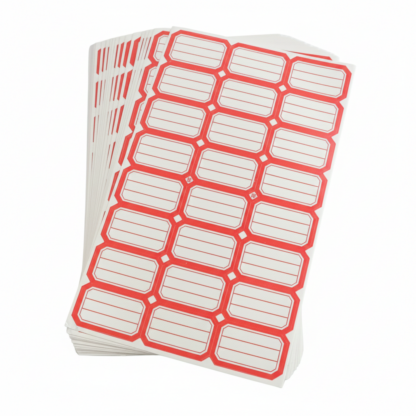 Pack of 50 self-adhesive label stickers by Wukusy, featuring blank printable surface for organization or labeling purposes.