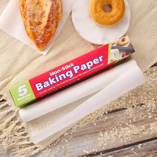 White Wukusy non-stick microwave oven parchment paper for baking, grilling, and frying, easy to tear and clean cooking food wrap