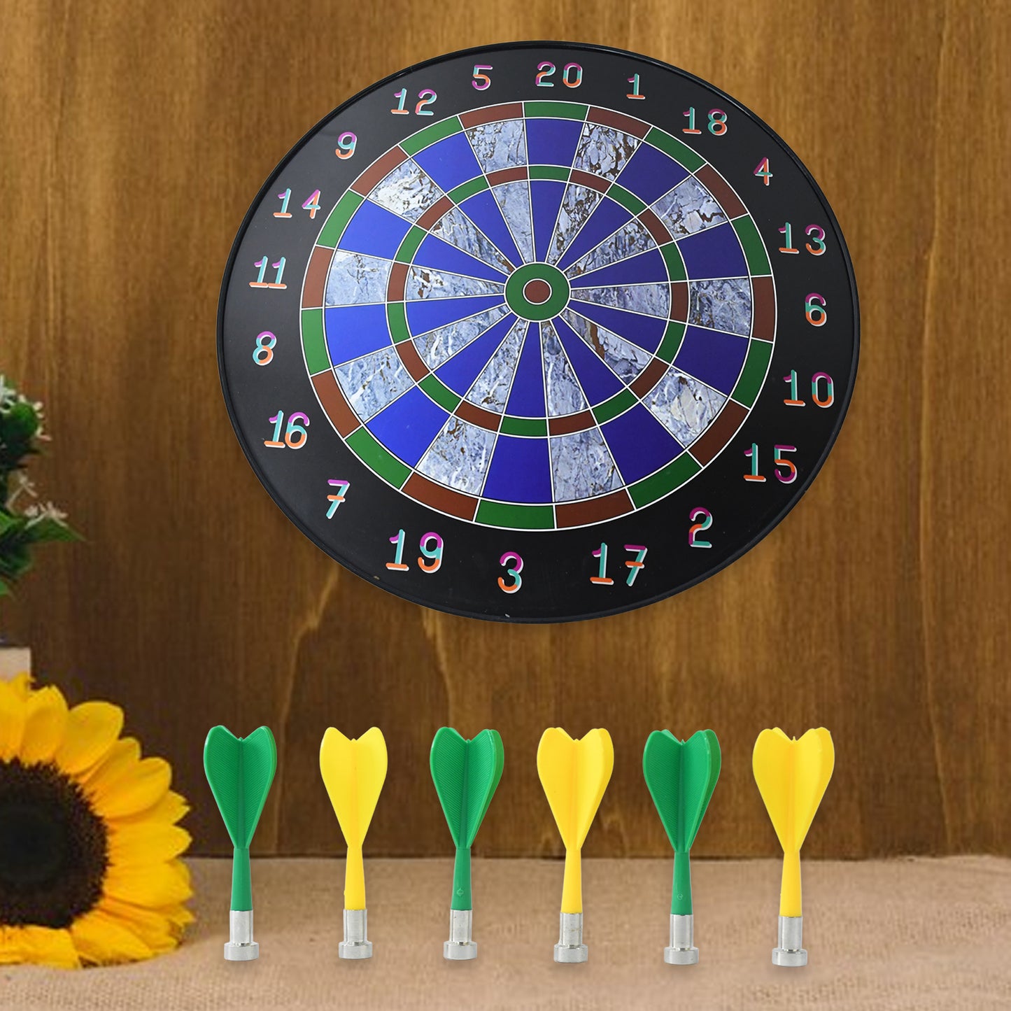 Wukusy magnetic dart board game set with 6 safe darts for kids and adults, featuring colorful target surface and easy setup.