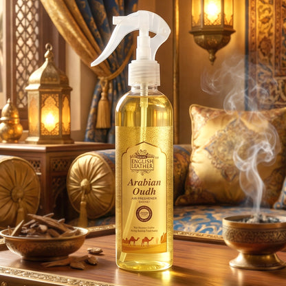 Next Premium Arabian Oudh air freshener spray by Wukusy, 250ml, with a sleek bottle and elegant label design.