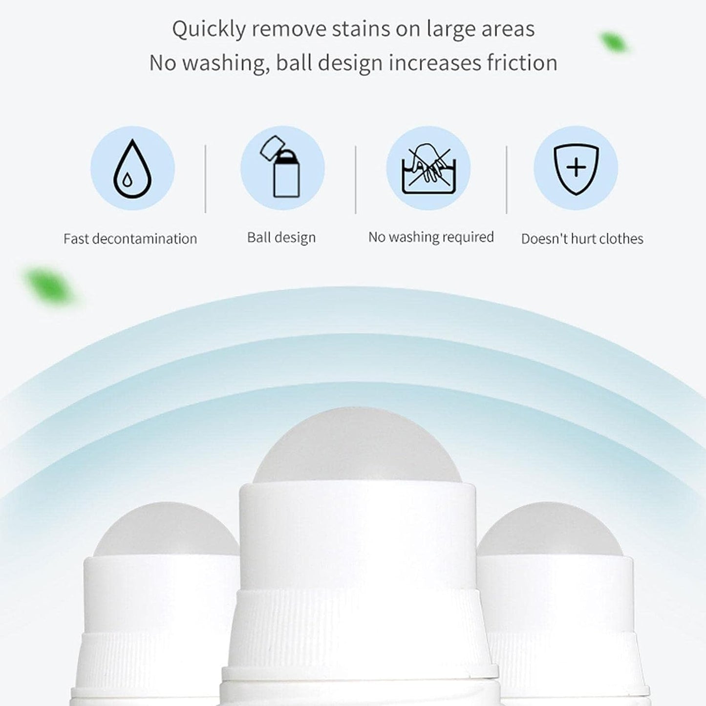 Wukusy 7933 Clothes Stain Remover Bead with roller-ball for natural fabric, removing oil and stains from various fabric types.