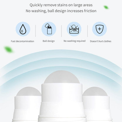 Wukusy 7933 Clothes Stain Remover Bead with roller-ball for natural fabric, removing oil and stains from various fabric types.