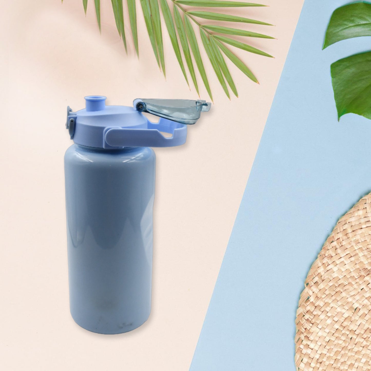 Set of three Wukusy plastic water bottles in different sizes with cartoon prints, leak-proof, BPA-free, ideal for kids, school, or gym.