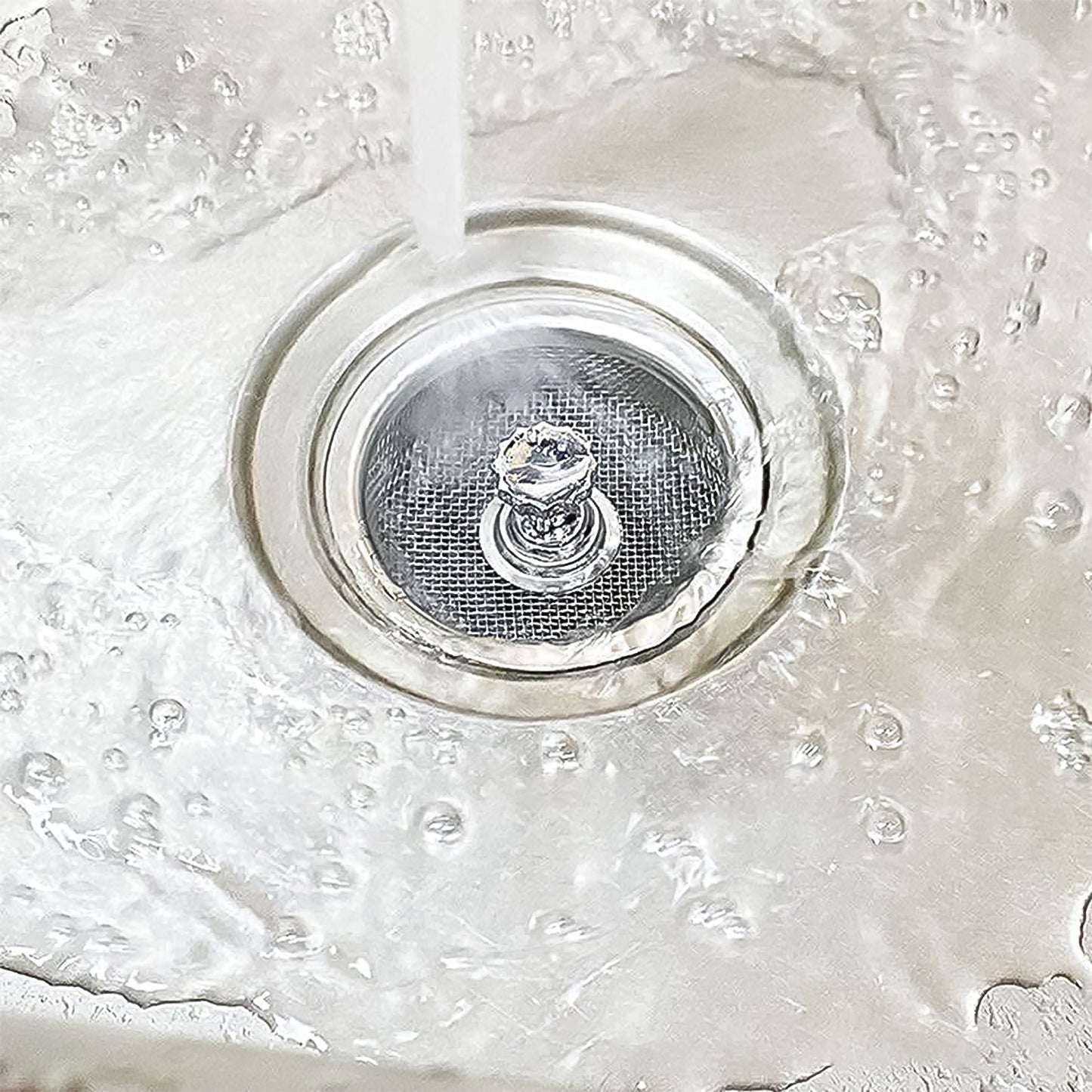 Wukusy stainless steel sink strainer basket for kitchen sink, prevents clogs, durable metal mesh, fits standard drain openings