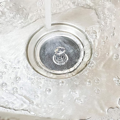 Wukusy stainless steel sink strainer basket for kitchen sink, prevents clogs, durable metal mesh, fits standard drain openings