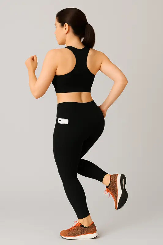 Ekom women's stretchable yoga pants, comfortable sports leggings for girls and women, perfect for gym and active wear.