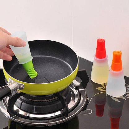 Wukusy silicone basting brush set with three pastry brushes, ideal for kitchen cooking and baking tasks