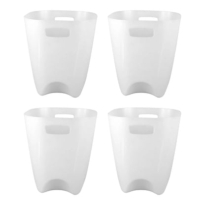 Set of four Wukusy modern plastic dustbins with waste paper baskets for home and kitchen use, displayed together in the image.