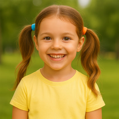 Set of three Wukusy seamless soft hair elastics for gentle, secure hold, perfect for everyday health and beauty styling.