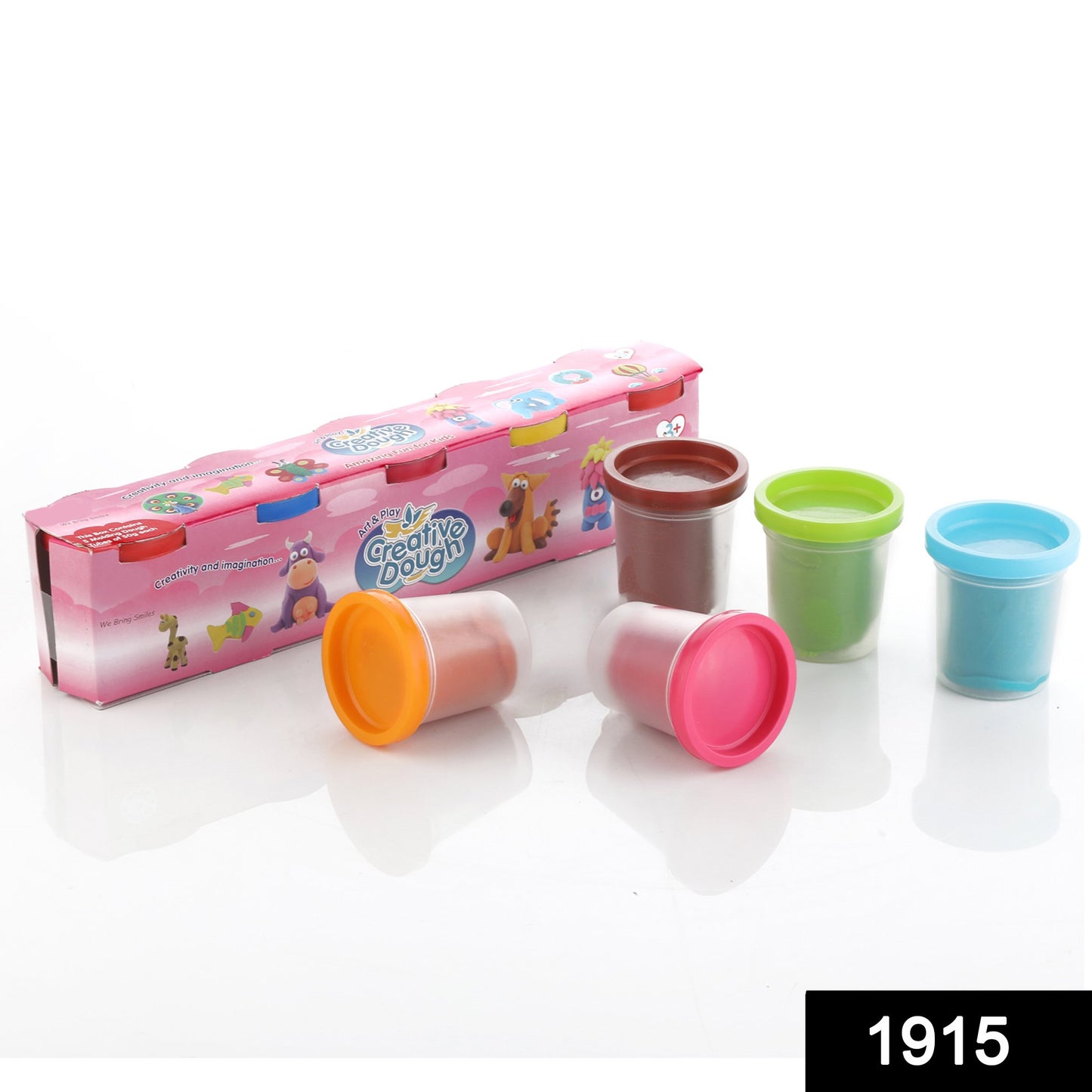 Wukusy 1915 Non-toxic Creative Dough Clay set with 50 colorful pieces in 5 different colors for kids' arts and crafts play.
