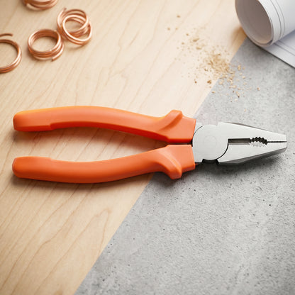 Wukusy heavy duty combination pliers with wire cutting and gripping jaws, designed for versatile metalworking tasks