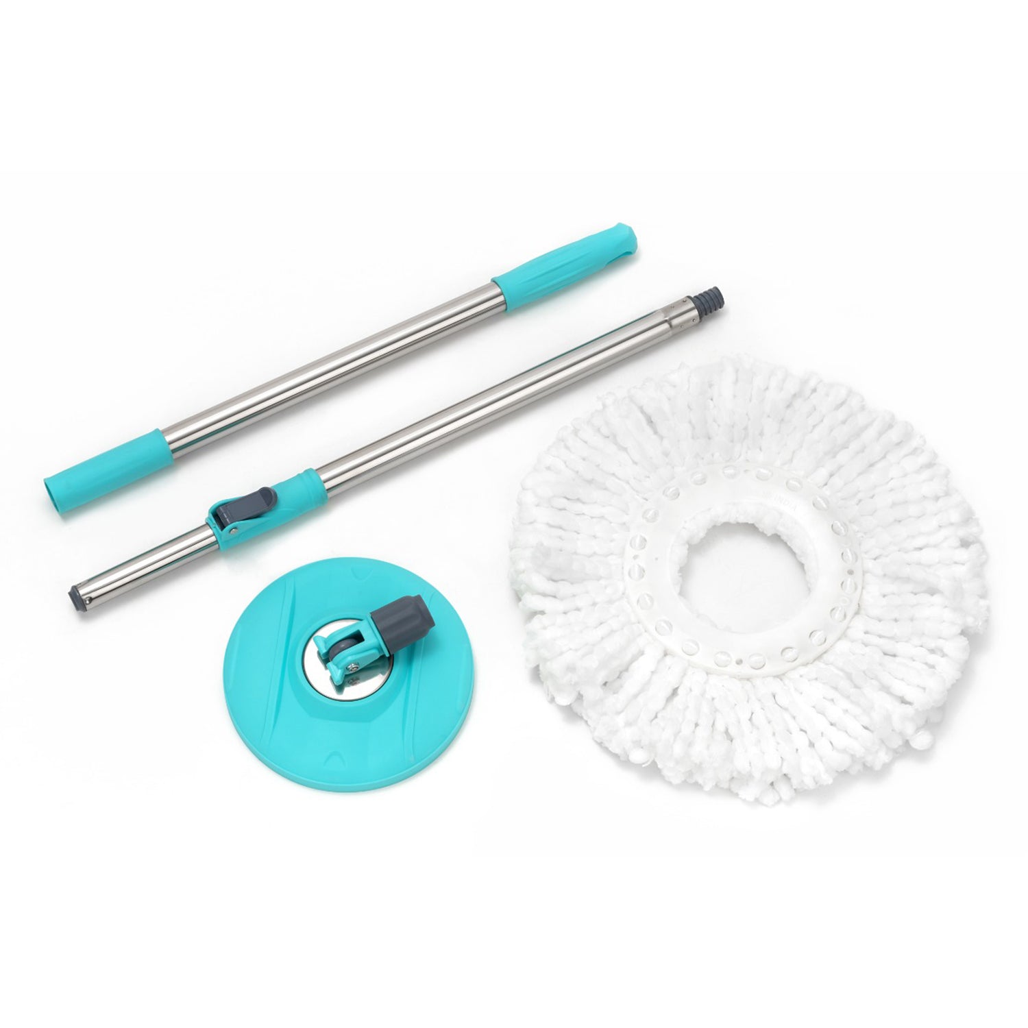 Wukusy 4942 Quick Spin Mop with steel spin bucket, easy wheels, and large cleaning bucket for efficient floor cleaning.
