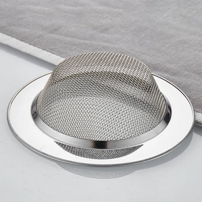 Wukusy hair catcher and sink strainer in stainless steel, designed to prevent hair and debris from clogging the drain.