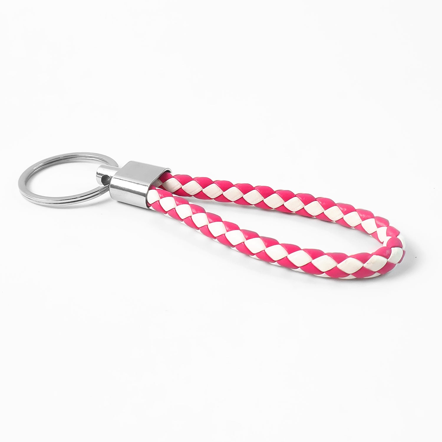 Leather style keychain with metal ring from Wukusy, featuring a durable design and polished finish for key organization.