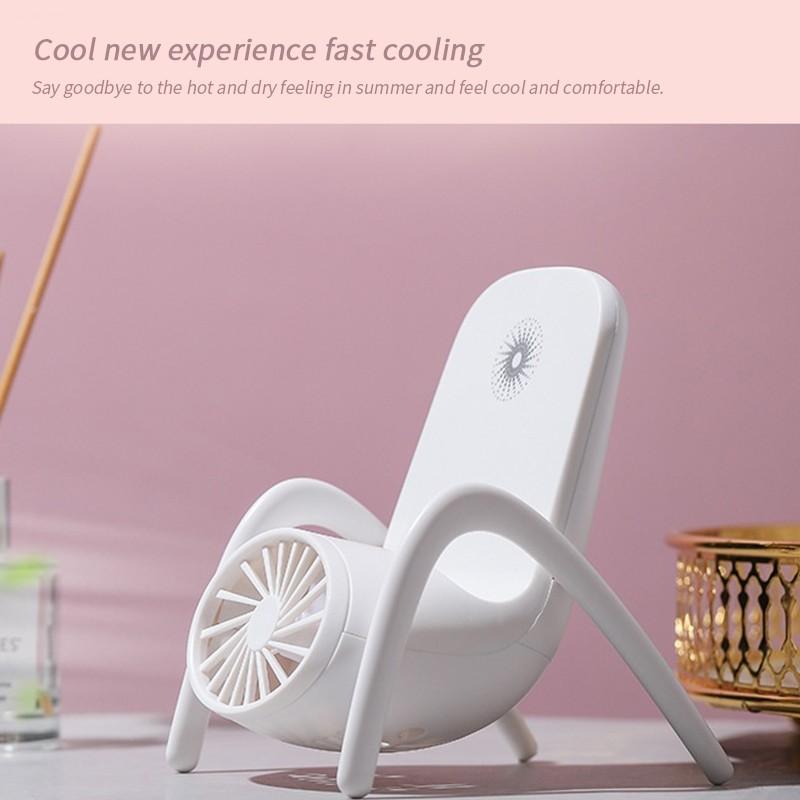 Wukusy portable mobile phone holder fan with adjustable settings, handheld design, and rechargeable battery, ideal for personal cooling.