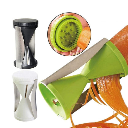 Wukusy 1853 handheld spiralizer vegetable slicer with stainless steel blades for salads, fruits, and vegetable peeling.