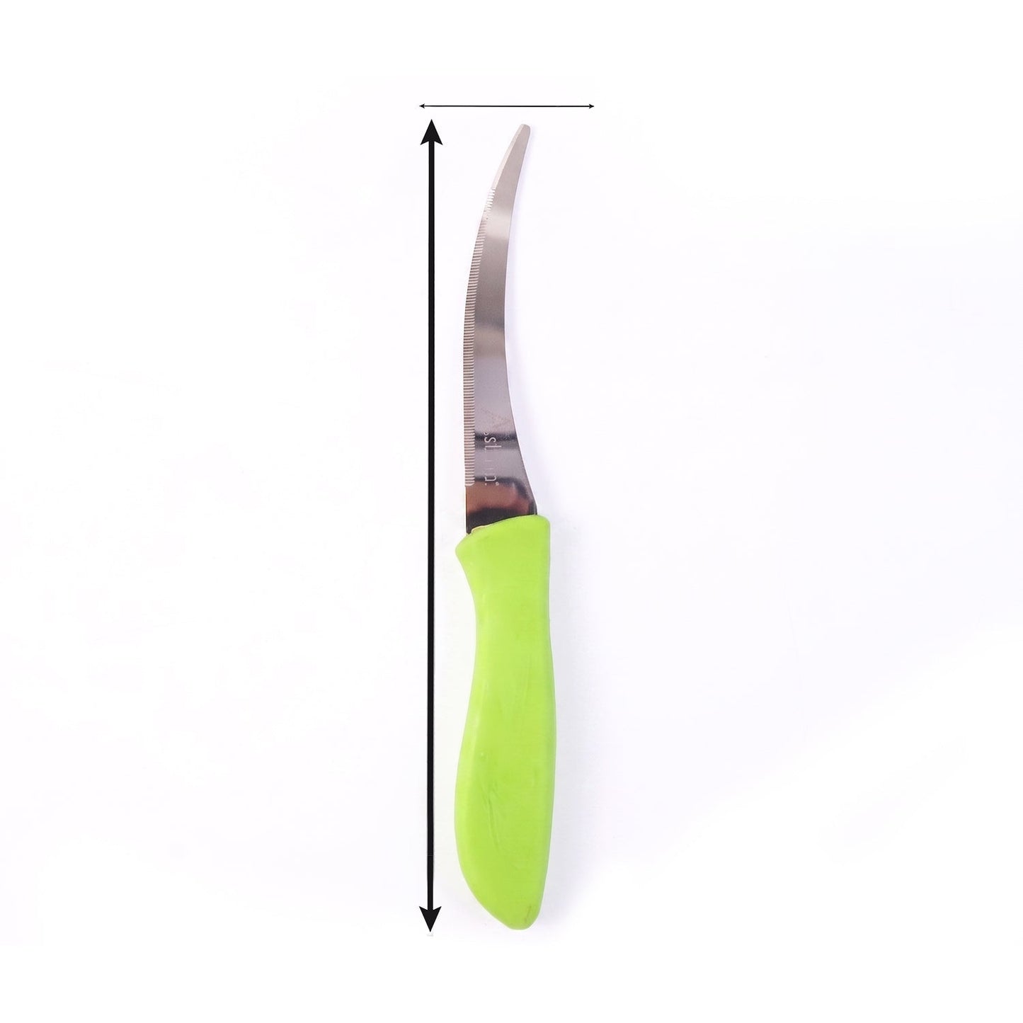 Wukusy 8-inch stainless steel kitchen knife with curved blade and plastic handle, designed for precise slicing and chopping.